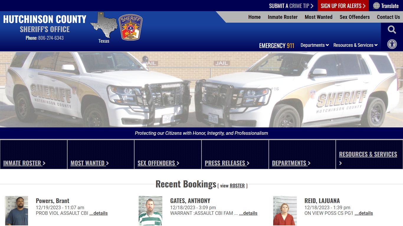 Inmate Roster - Hutchinson County Sheriff TX